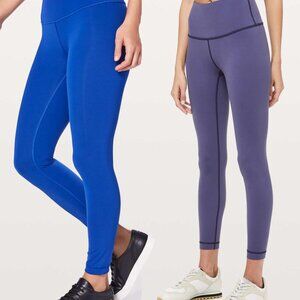 2x Lululemon Wunder Under high-rise tight 7/8 Full-on Luon 25" sz 6 leggings EUC